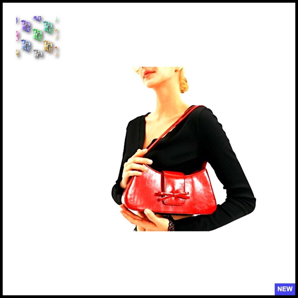 Coquette Bow Purse Y2K Mini Hobo Handbag Faux Leather Small Shoulder Bag - Picture 7 of 7